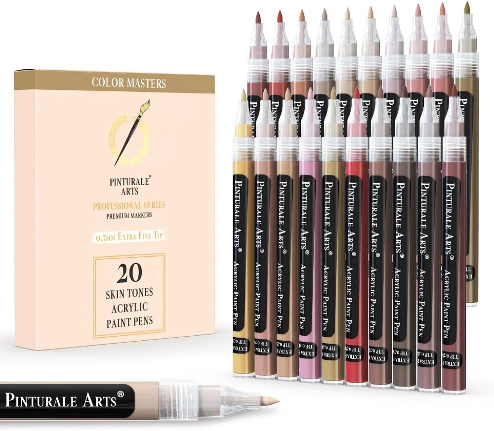 ® Acrylic Paint Markers Skin Tone | Set 20 Skin Tone Paint Markers Fine Tip 0,7M