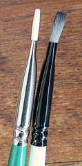 acrylics brushes qty 2: Winsor & Newton bright/short flat 8 / Princeton Bright 4