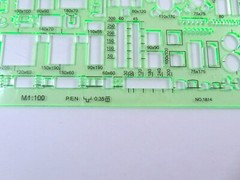 Geometric Drafting Stencils Drawing Templates 6 Piece Set Transparent Green