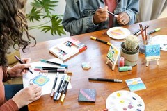 Hello, Artist! Party Pack Mini Canvas with Easel, 4 Pieces, None