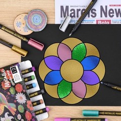 Metallic Markers,12 colors Pen for scrapbooking supplies, 12 Count (Pack of 1)