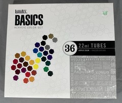 Liquitex BASICS Acrylic Paint Set 36 Tubes 22ml #101036 Partial Used Boxed Lot