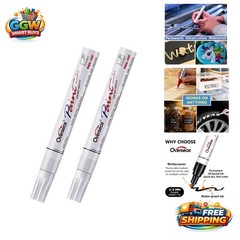 2 Pack White Paint Pens – Quick-Drying, Oil-Based, Waterproof Markers for Arts