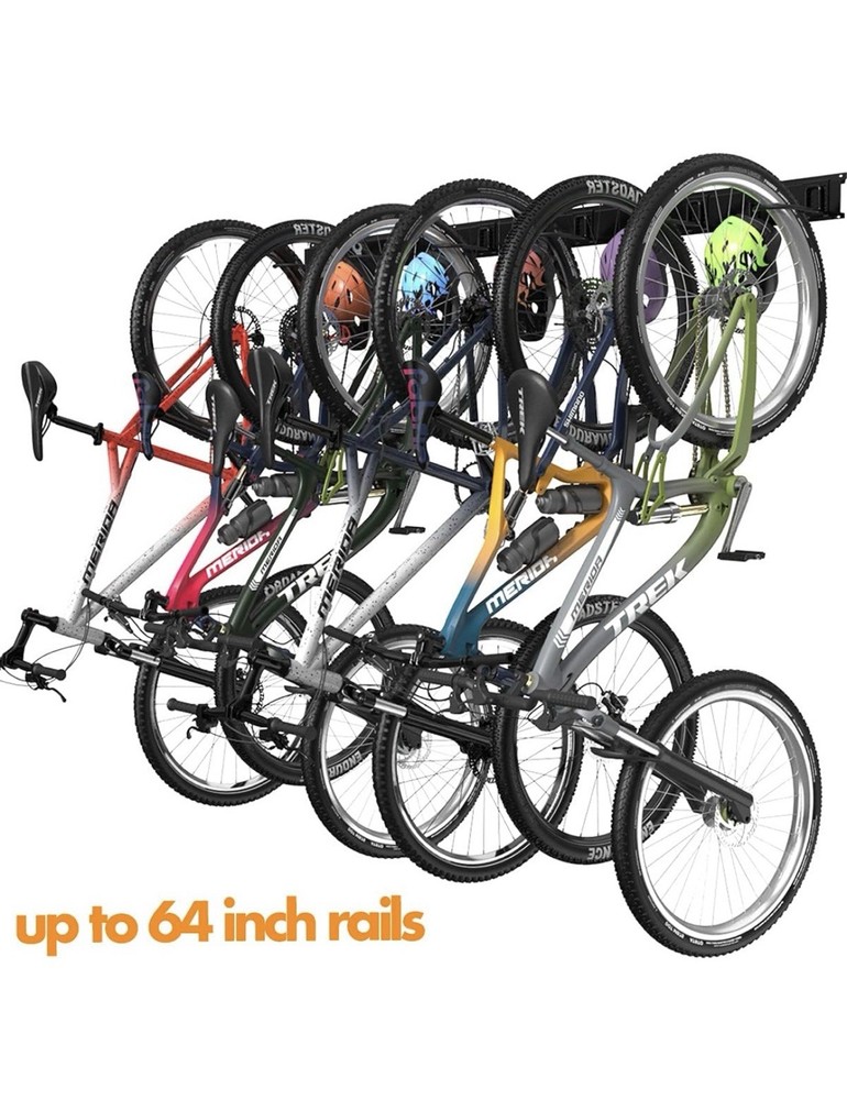 TORACK Bike Storage Rack 6 Racks & 5 Hooks for Garage Wall Mount Black New