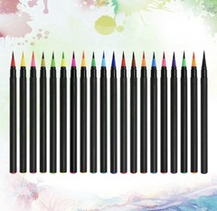 20 Color Watercolor Brush Pen Set Nylon Brush Tip Artists Art Markers Multicolor