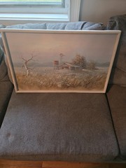 Vintage Farmhouse Silonoil Painting Artist Unknown