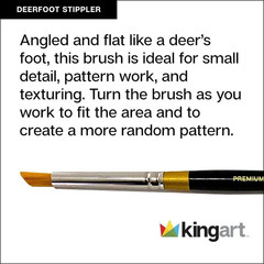 Premium Original Gold 9850-3/8 DEERFOOT STIPPLER – Synthetic Series Artist Brush