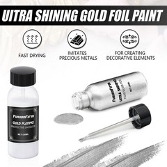 Liquid Silver Leaf Paint Kit – Alcohol-Based 1 Fl Oz (Pack of 1),