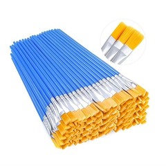 50Pcs Flat Top Acrylic Small Paint Brushes Bulk, Classroom Brush for Kids Mini
