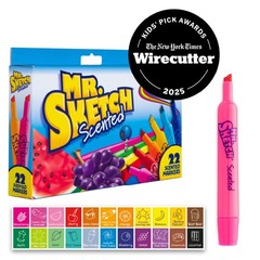 Mr. Sketch Scented Markers, Chisel Tip, Assorted Colors, 22 Count Fun for Ki…