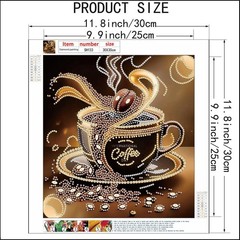 5D Special Shape Diamond Art Kits, Coffee Cup 12 X 12 X 0.15 Inches, SH133