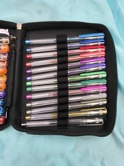 48 Metallic & Glitter Gel Pens with Case -Brand New