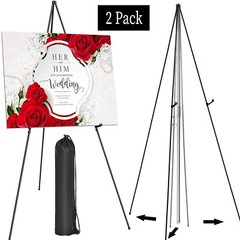 2 Pack Alloy Easel Tripod Drawing Stand for Wedding Poster Art Drawing A Frame