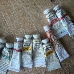 gouache paint lot Of 15 Hard In The Tube, But Can Be Reconstituted! See Descript
