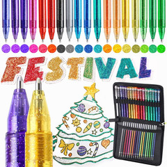 ZSCM 36 Pack Metallic Glitter Gel Pens Set, 18 Colors Sparkle Gel Pens with 18 G