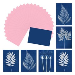 Cyanotype Paper,24 Sheet Sun Print Paper Pink Crafts, 2.9×4.1″