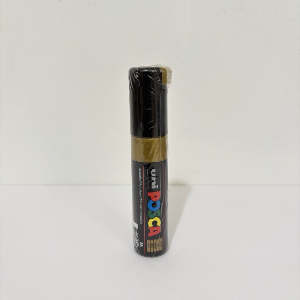 Posca Gold Paint Marker PC-8K Chisel Tip 8mm, Metallic, 1pk New