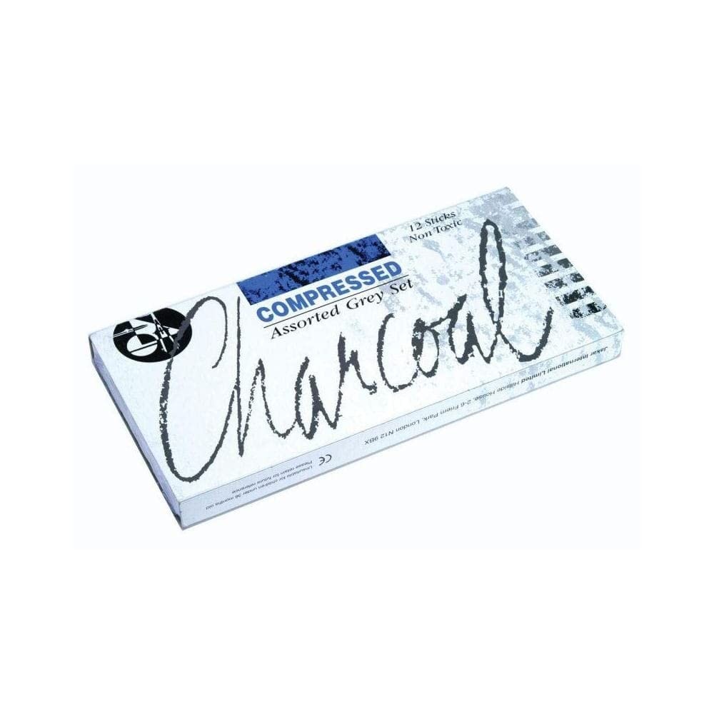 7623 Assorted Greys Compressed Charcoal Stick (Pack of 12)