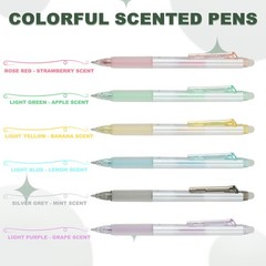 3Pcs Erasable Gel Pens, Glitter Fine Point 0.5mm Scented Pens, Light Blue