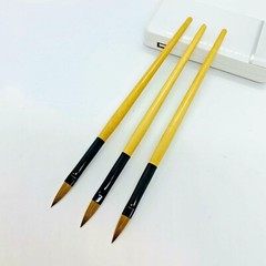 Artist Paint Nail Art Make Up Liner Brush 3Pc Pure Kolinsky Watercolor Acrylic
