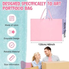 Abbylike 48 x 36 Inch Art Portfolio Bag Large Size Supply with Pink