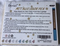 Metallic Color Pens Set Of 10 WaterBased Ink Non Toxic Acid Free Stationary￼
