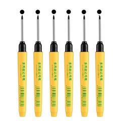 6pcs Deep Hole Marking Pens Set Red Blue Black Waterproof Long Head Woodworking
