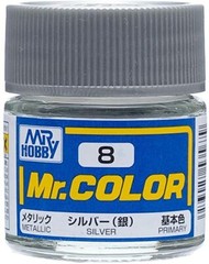 Mr. Hobby C8 Mr. Color Metallic Silver Lacquer Paint 10ml – US