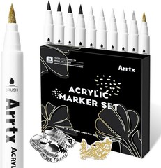 US Stock Arrtx Acrylic Paint Pens 10 Pack Brush Tip Paint Markers