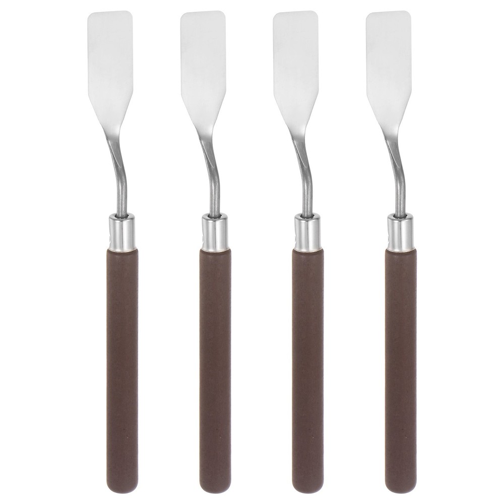 4pcs 16mm No.1 Painting Palette Knives Stainless Steel Spatula Red Wood Handle