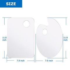 Tamaki 2 Pack 11.8 x 7.9 Inch Acrylic Paint Palette x inch, Clear