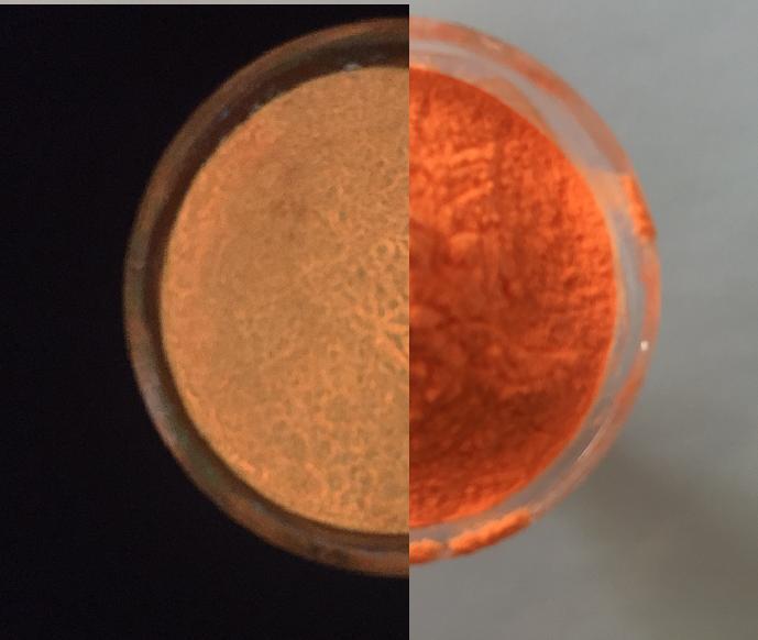 GLOW in the DARK NEON ORANGE to ORANGE POWDER PIGMENT