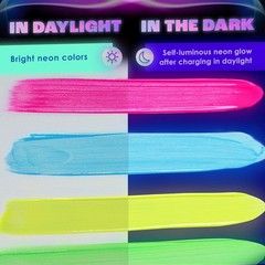 Versatile Glow in The Dark Acrylic Paint Set – 0.7 Fl Oz Bottles for Art & Decor