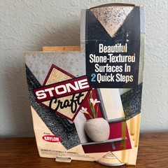 Vtg Krylon Stone Craft 8203 TRAVERTINE TAN Texturized Spray Paint Base +Top Coat