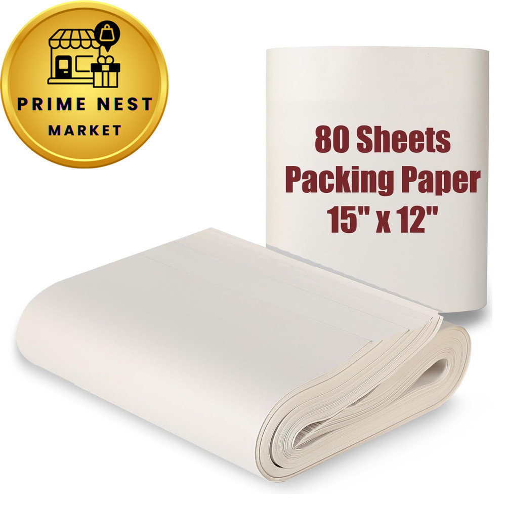 15″ x 12″ Packing Paper Sheets for Moving X 12″,80 Sheets, White