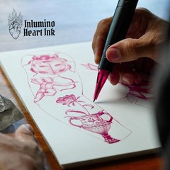 Heart Ink Ballpoint Dot Pen 0.5mm Tattoo Art Pen Multicolor Drawing Tool