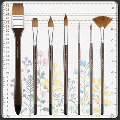 Sable Watercolor Brushes 7Pcs Kolinsky Sable Brush Set Variety Shapes