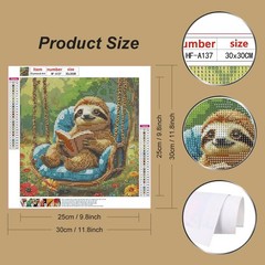 Sloth Diamond Art Painting Kits for Adults,Landscape Diamond Art Kits for Beginn