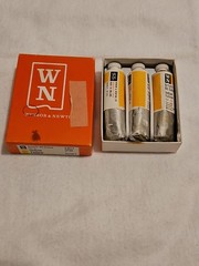 Vintage Winsor Newton Indian Yellow Oil Paint Mint Box 3 Tubes No 14 Made in…