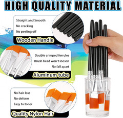 10 Pcs Flat Paint Brushes for Acrylic Painting, 3/4 Inch Large Synthetic Paint B