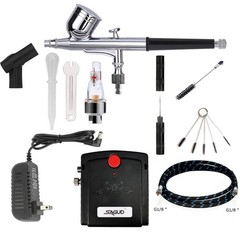 SAGUD Professional Mini Airbrush Kit with Portable Compressor – Perfect for Pain