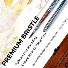 9 Color Mini Watercolor Set Travel Kit Leather Bag Portable Art Supplies