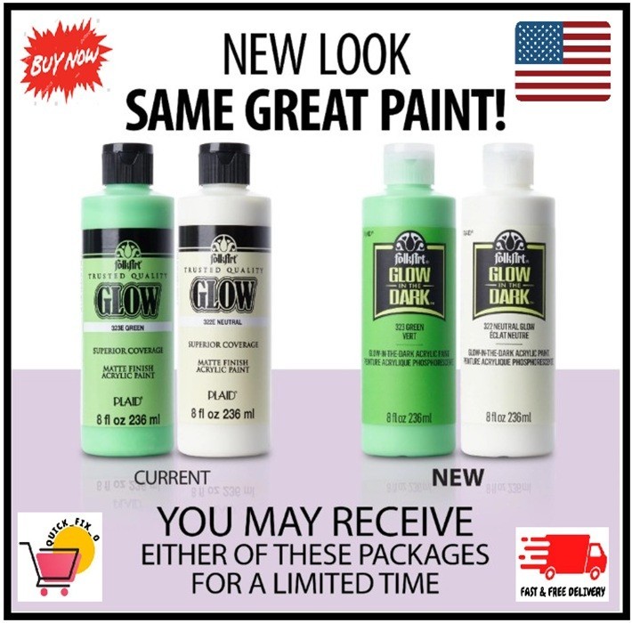 FolkArt glow in the dark paint, 8 oz, Neutral 8 Fl Oz