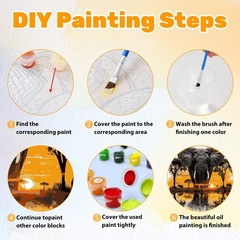Elephant Paint by Numbers Kit for Adults, Elephant Paint by Numbers for Adultt