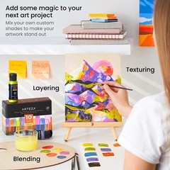 Iridescent Acrylic Paint Set – 10 Galaxy Tones for Canvas, Wood, Fabric & More