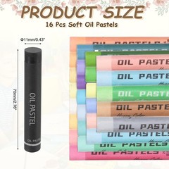 Soft Oil Pastels, Oil Pastel Crayons Blendable(Black, Pack of 16)