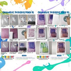 Gel Printing Plate Kit Geometric Printmaking Supplies Includes 5×7 Inch Reusa…