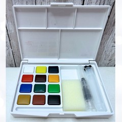 Sakura KOI WATER COLORS Pocket Field Sketch Box 12 Colors Waterbrush