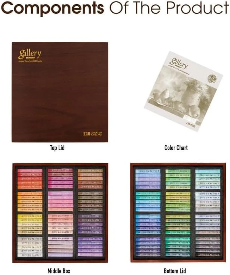 Mungyo Gallery Artist Soft Oil Pastels MOPV-120W Wooden Case 120 assorted/colors