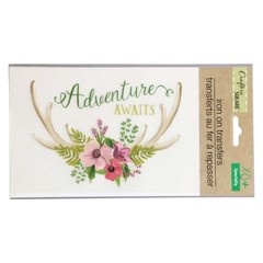 2-Adventure Awaits Flowers Crafter’s Square Iron-on Transfers New Fast Shipping